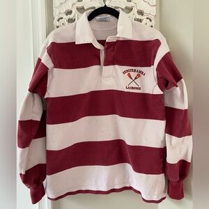 Barbarian Rugby Susquehanna Lacrosse Polo Shirt Vintage Sz M Preppy Academia